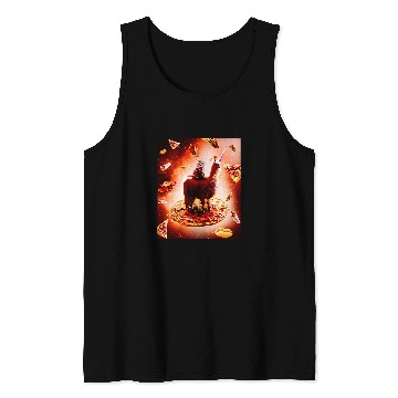 Discover Llama Pet Outer Space Cat Riding Llama Unicorns Pizza Tank Tops