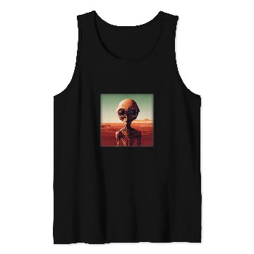 Discover Aliens UFO Flat Mars Alien Face Halloween Alien UFO Space Tank Tops