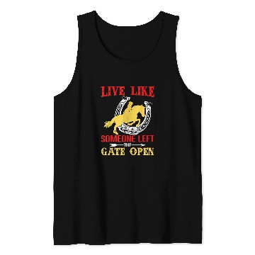 Discover Horse Pet Gate Open Horseshoe Horse Tank Tops
