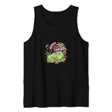 Discover Frog Pet Cottagecore Aesthetic Mushroom Wizard Hat Frog Toad Tank Tops