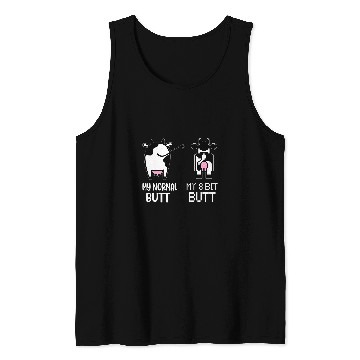 Discover Cow Pet Retro Cow Butt My Normal Butt My 8 Bit Butt 8 Bit Tank Tops