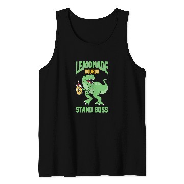 Discover Dinosaur Pet TRex Lemonade Stand Boss Kids Lemon Squad Tank Tops