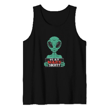 Discover Aliens UFO Flat Mars Society Tank Tops