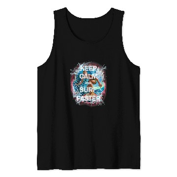 Discover Shark Pet Keep Calm and Surf Faster Shark Attack Tank Tops