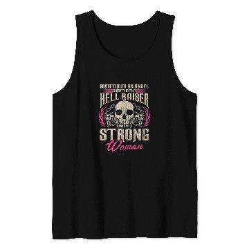 Discover Motorcycle Gift Women Biker Angel Hellraiser Always Strong Tank Tops