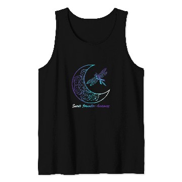 Discover suicides Prevention 988 suicides Depression Moon Dragonfly Tank Tops