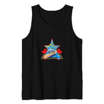 Discover Dolphin Pet Gift Fantasy Dolphin Skateboarding Tank Tops