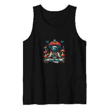 Discover Frog Pet Cottagecore Astronaut Frog Mushroom vintages Aesthetic Space Tank Tops