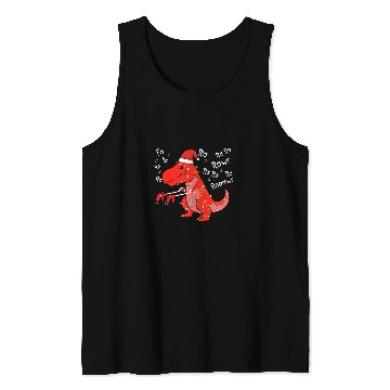 Discover Dinosaur Pet Fa Ra Ra Rawr Christmas Funny Dinosaur With xmass Hat Lights 2 Tank Tops