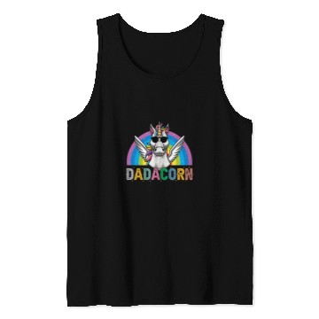 Discover Unicorn Pet Dadacorn Awesome Rainbow Unicorn Rock n Roll For Fathers Day Tank Tops