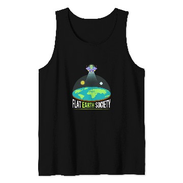 Discover Aliens UFO Funny Flat Earth Society 2Alien Tank Tops