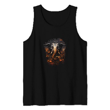 Discover Elephant Mammal Ganesha Elephant God Face Tee Spiritual Hindu Graphic Tank Tops