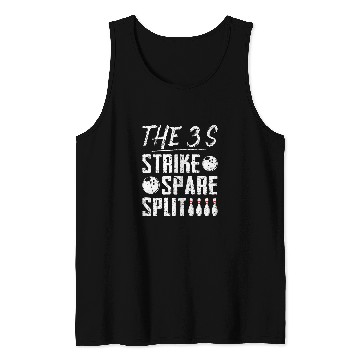 Discover Sport Bowling Strike Spare Split Bowling Tank Tops