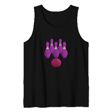 Discover Sport Bowling Purple Bowling Pins Ball Team Tank Tops