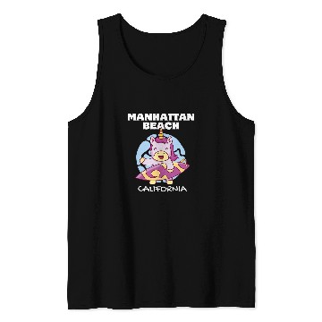 Discover Unicorn Pet MANHATTAN BEACH  Surf Retro Unicorn Surfing Tank Tops