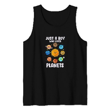 Discover Just A Boy Who Loves Planets Lover Solar System Astronomy Tank Tops