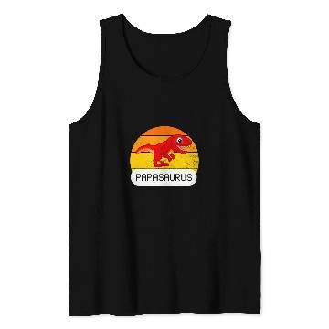 Discover Dinosaur Pet Papasaurus T rexs Dinosaur Pixel style Fathers Day Tank Tops