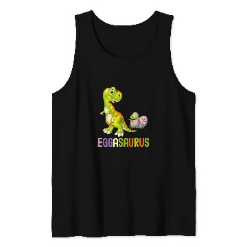 Discover Dinosaur Pet Cute Eggasaurus Stegosaurus Egg Dinosaur Happy Easter TRex Tank Tops