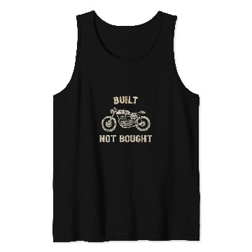 Discover Cafe Racer Design Hand Drawn Motorcycle Built Not Bought Tank Tops
