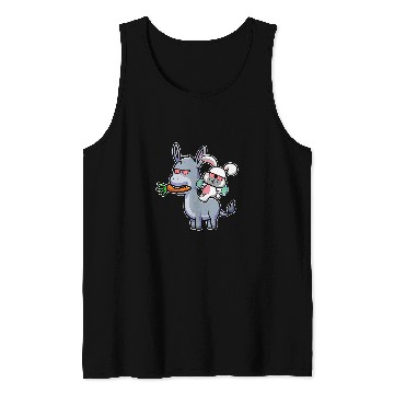 Discover Donkey Pet Easter Bunny Riding On Donkey Cute Easter Egg Hunt Kids Tank Tops