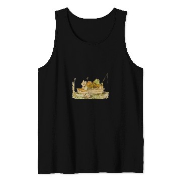 Discover Fishing Fun Frog Toad Fishing vintages Classic Book Frog Reading Book Tank Tops