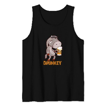 Discover Donkey Pet Drunkey Funny Donkey with Beer Alcohol Horse Mule Tank Tops