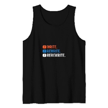 Discover Write Rewrite Rerewrite Book Writing Author Writer 1 Tank Tops