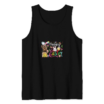 Discover Happy Easter Yorkshire Terrier Cosplay Bunny Chocolate Eggs Tank Tops
