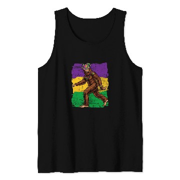 Discover Bigfoot Pet Mardi Gras Jester Bigfoot Sasquatch Cryptid Cryptozoologists Tank Tops