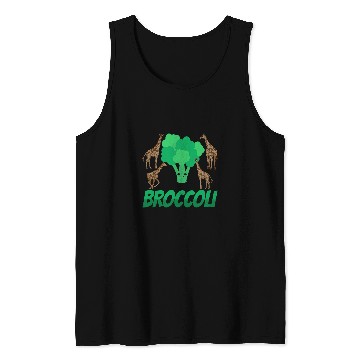 Discover Giraffe Pet Eating Broccoli Tank Tops