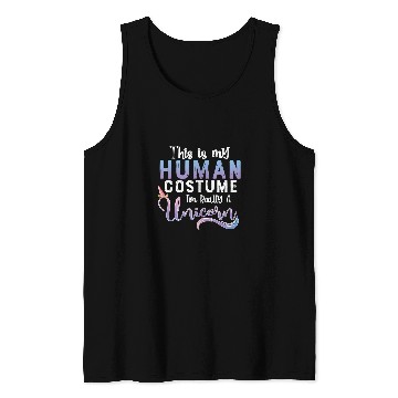 Discover Unicorn Pet This Is My Human Costume Im Really A Unicorn Halloween 2 Tank Tops