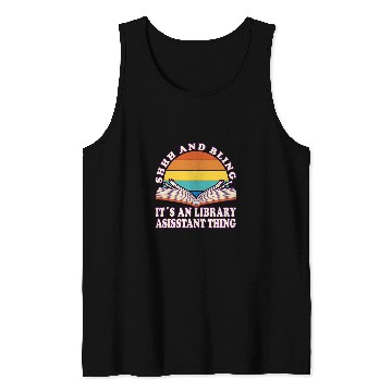 Discover Shhh And Bling Librarian Library Assistant Tank Tops
