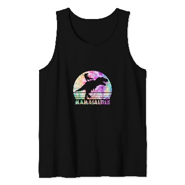 Discover Dinosaur Pet Mamasaurus Tie Dye Sunset Funny Dinosaur Mother Tank Tops
