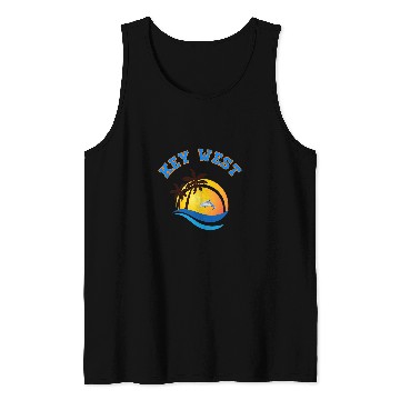 Discover Dolphin Pet Gift Key West Florida Keys tropical sunset dolphin souvenir Tank Tops