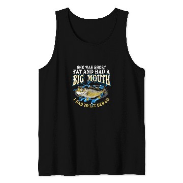 Discover Fishing Fun Short Fat Big Mouth Bass Fishing Short Sleeve frt Tank Tops