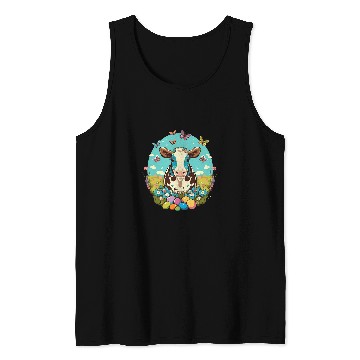 Discover Cow Pet Easter Cattle Bunny Eggs on Easter Cow Tank Tops
