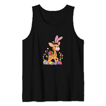 Discover Giraffe Pet Easter Giraffes Lover Bunny Giraffes Holding Easter Egg Tank Tops