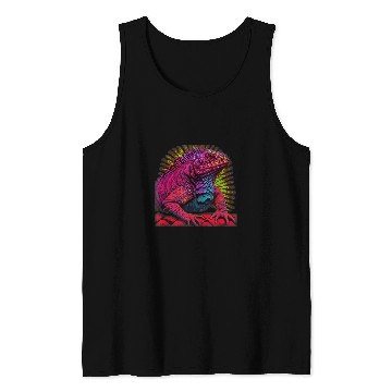 Discover Iguana Pet Lover PsychedelciaScarlet And Violet Iguana Brick Tank Tops
