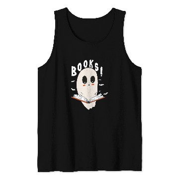 Discover Book Fun cute ghosts book reading halloween teacher top booooks Tank Tops