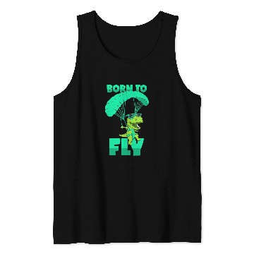 Discover Dinosaur Pet Skydiving Gift Paragliding TRex Flying Gliding Tank Tops