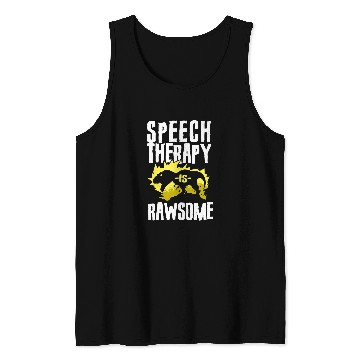 Discover Dinosaur Pet Speech Therapist Therapy Assistant SLP Dinosaur TRex Speech Tank Tops