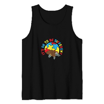 Discover Autism Puzzle Platypus Gift Autistic Its OK To Be Different Tank Tops