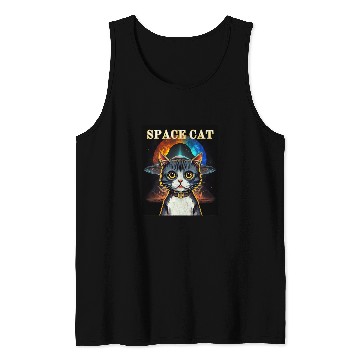 Discover Aliens UFO Cat Meme Tank Tops