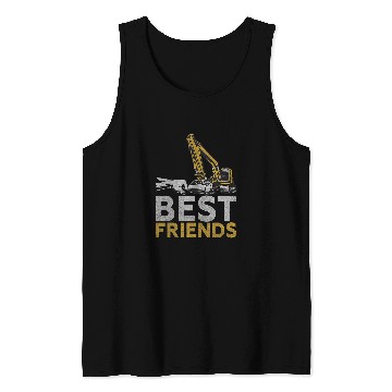 Discover Excavator Fun bests Friends Construction Workers Construction Site Digger Drivers Tank Tops