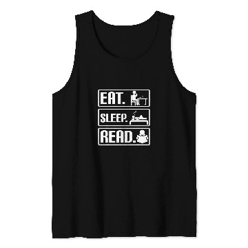 Discover Book Fun Eat Sleep Read hilarious design for Tank Tops