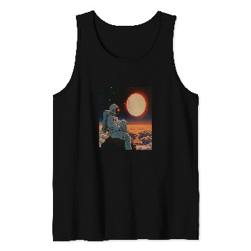 Discover Astronaut Job Retro 1990s Japanese Anime Space Astronaut Sun Rising Art 3 Tank Tops