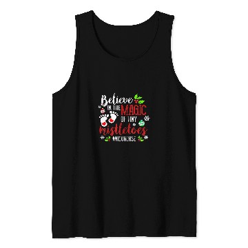 Discover nurses Job NICU nurses Believin magic of tiny mistletoe Christmas Tank Tops