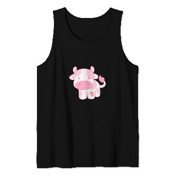 Discover Cow Pet Strawberry Cow Cute Pink Pastel Tank Tops