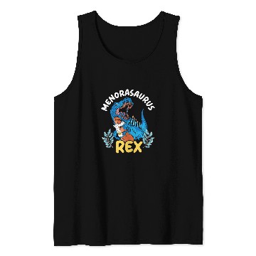 Discover Dinosaur Pet Menorasaurus rexs Chanukah Menorah Hanukkah Israel Tank Tops
