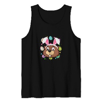 Discover Beaver Pet Funny Easter Egg Lover Bunny Ear Beaver Face Easter Sunday Tank Tops